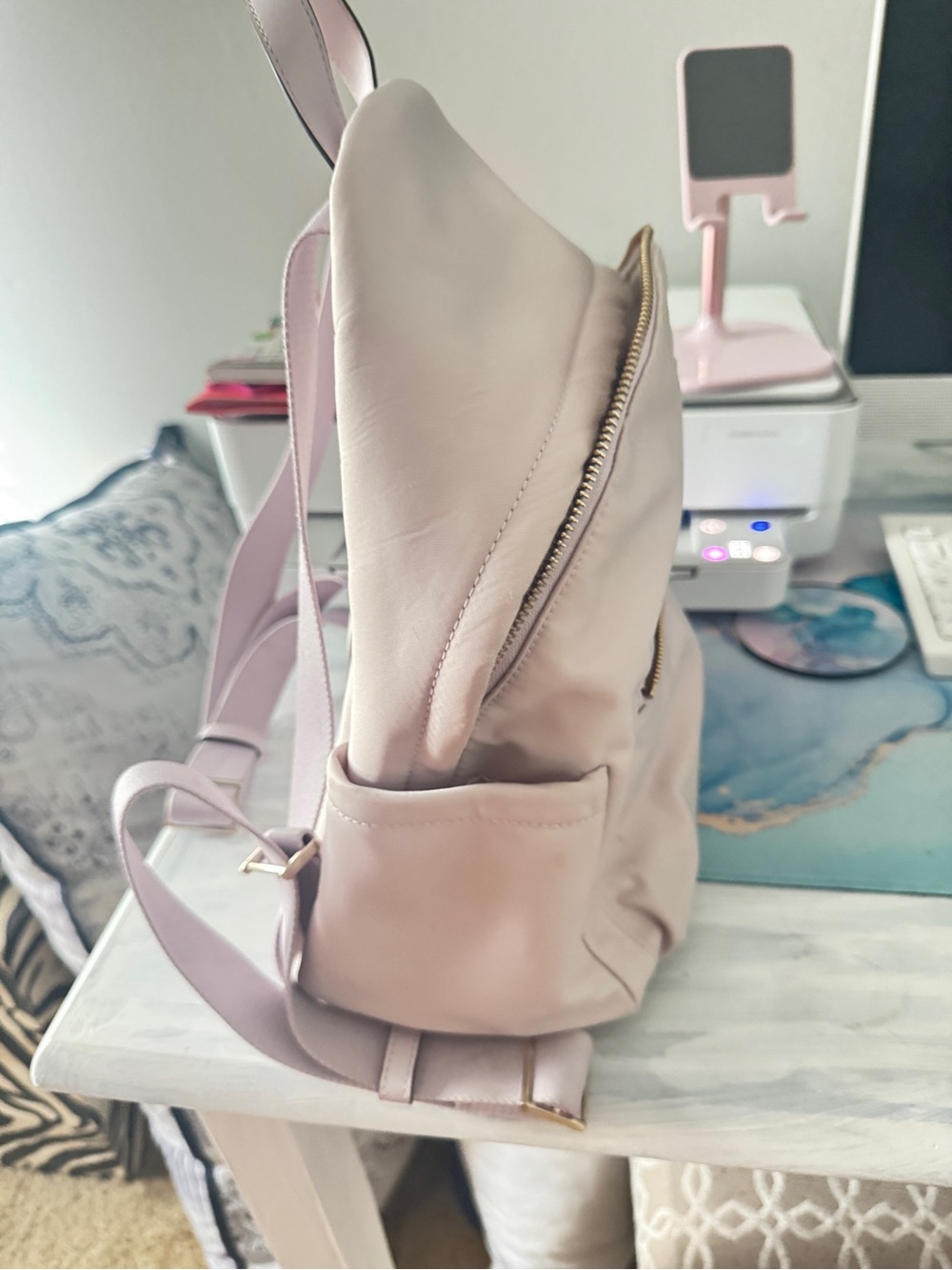kate spade Blush Leather Mini Backpack with Gold Hardware - Picture 6 of 7